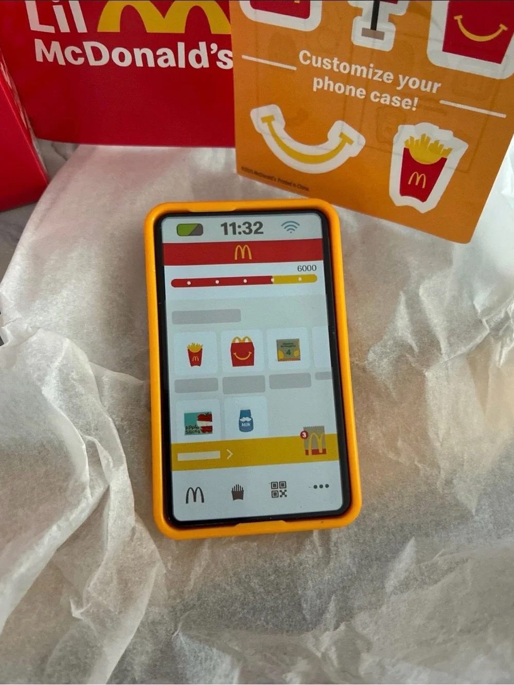 Lil McDonald’s Mini Phone Set w/ Happy Meal Box, Sticker Sheet & Collector Guide